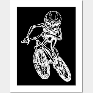 SEEMBO Alien Cycling Bicycle Bicycling Biker Biking Riding Bike Posters and Art